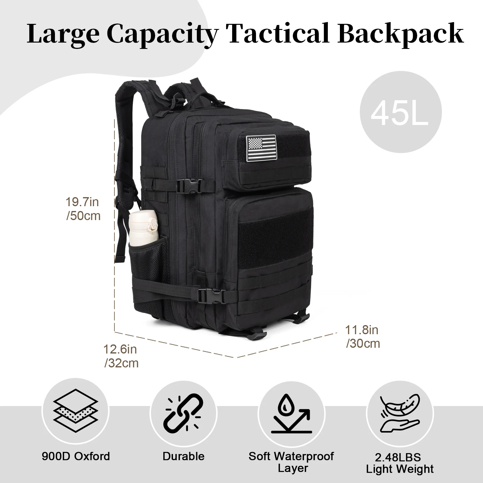 حقيبة ظهر عسكرية تكتيكية بسعة  - مراجعة Outdoor Sport Backpack وسعره