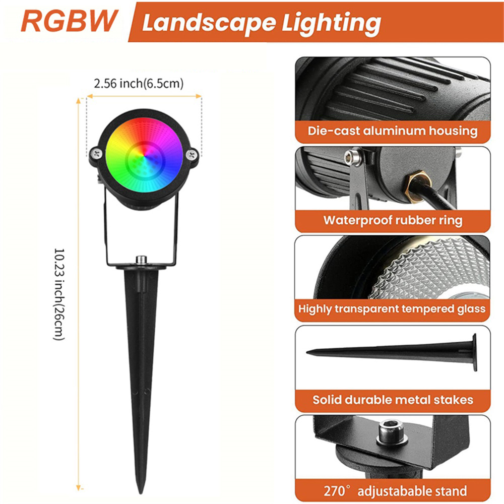 RGBW إضاءة المناظر الطبيعية 10 - مراجعة Outdoor Spotlight وسعره